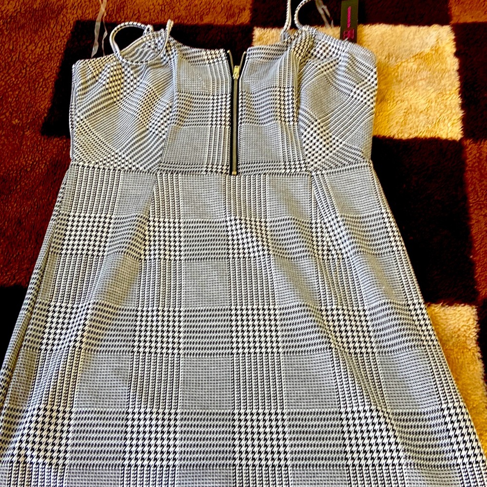 NOBO (NO BOUNDARIES) NB ZIP FRONT PLAID DRESS